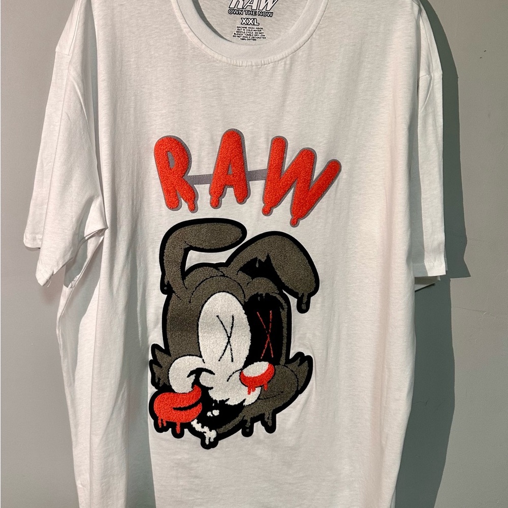 RAW Own the Now Legendary Rawyalty Graphic T-Shirt Embroidered Design Size XXL
